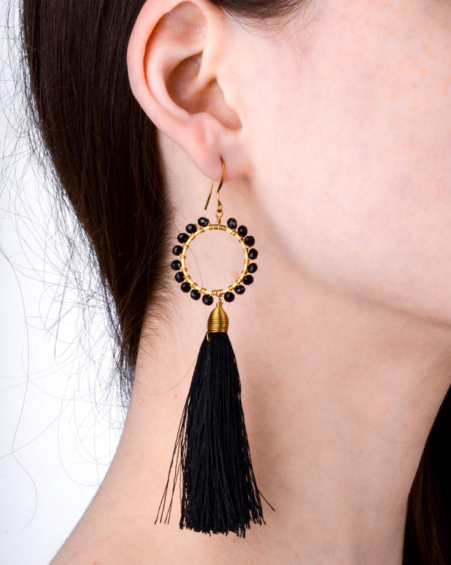 Beaded Earrings - Black I for Halloween