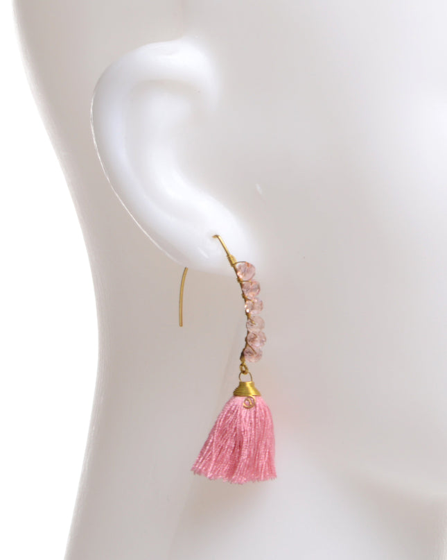 Beaded Earrings - Pink for Christmas