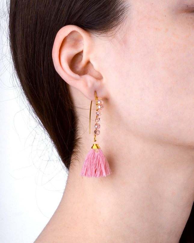 Beaded Earrings - Pink for Christmas