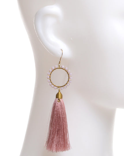Beaded Earrings - Powder Pink for Christmas