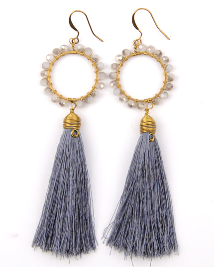 Gray Beaded Earrings for Christmas