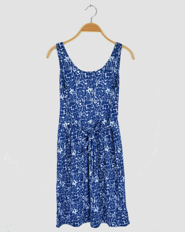 Blue Slashed Onion Dress