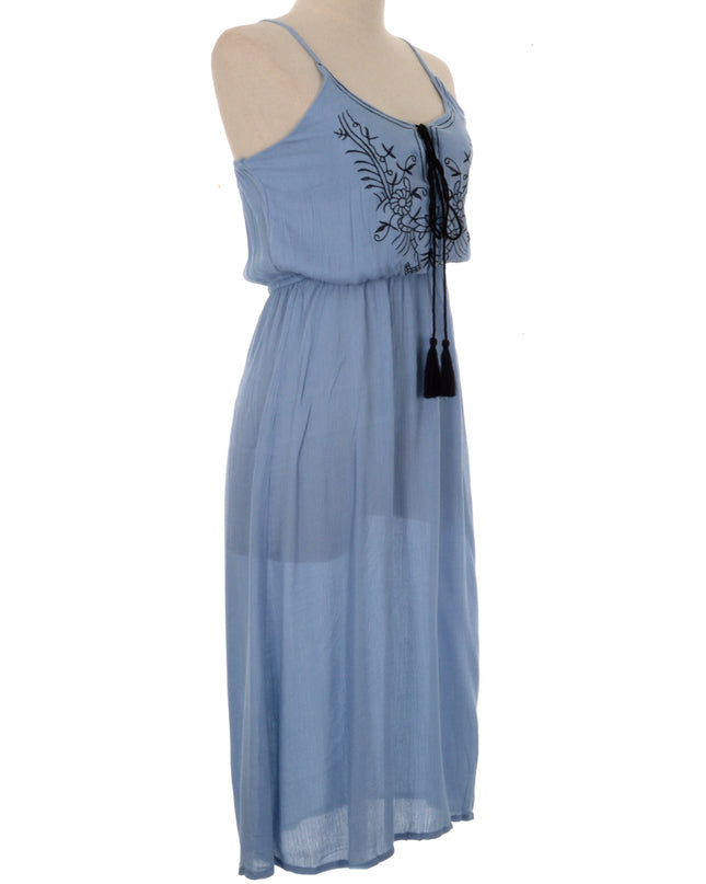 Light Blue Embroidered Dress