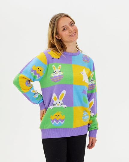 Patchwork Easter Sweater for Men