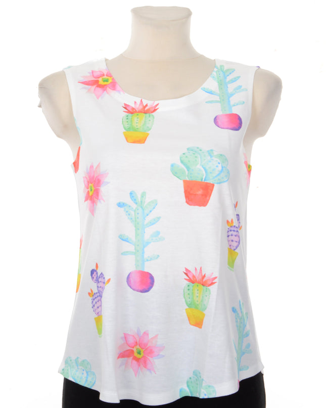 Loose Tank Top - Cactus Print for All