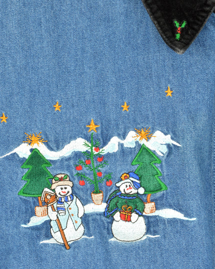 Vintage Christmas Shirt - Snowman Design for Holidays