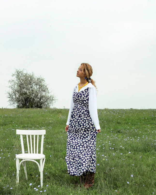 Blue Daisy Maxi Dress