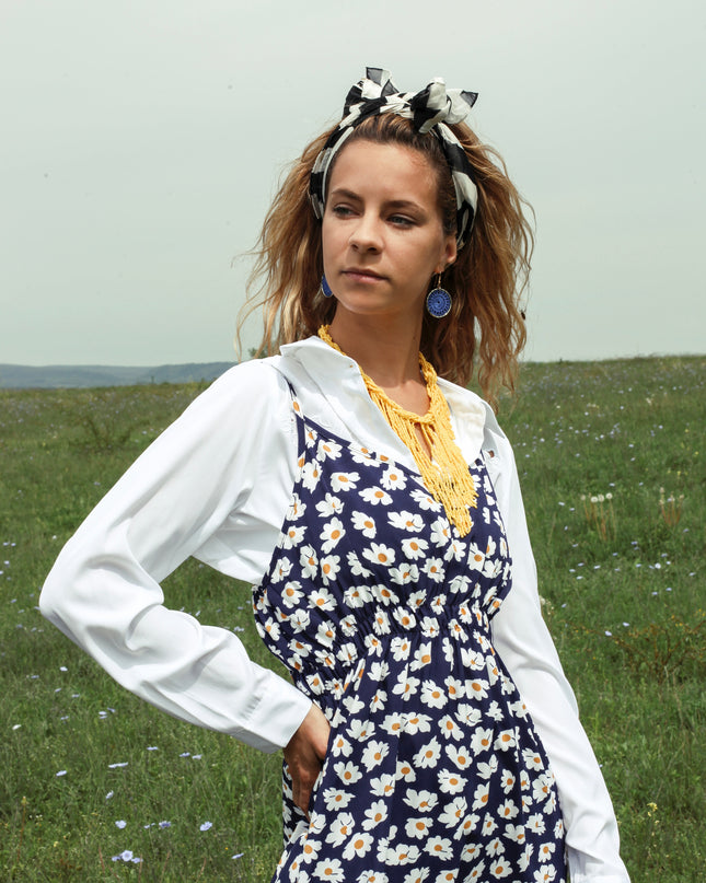 Blue Daisy Maxi Dress