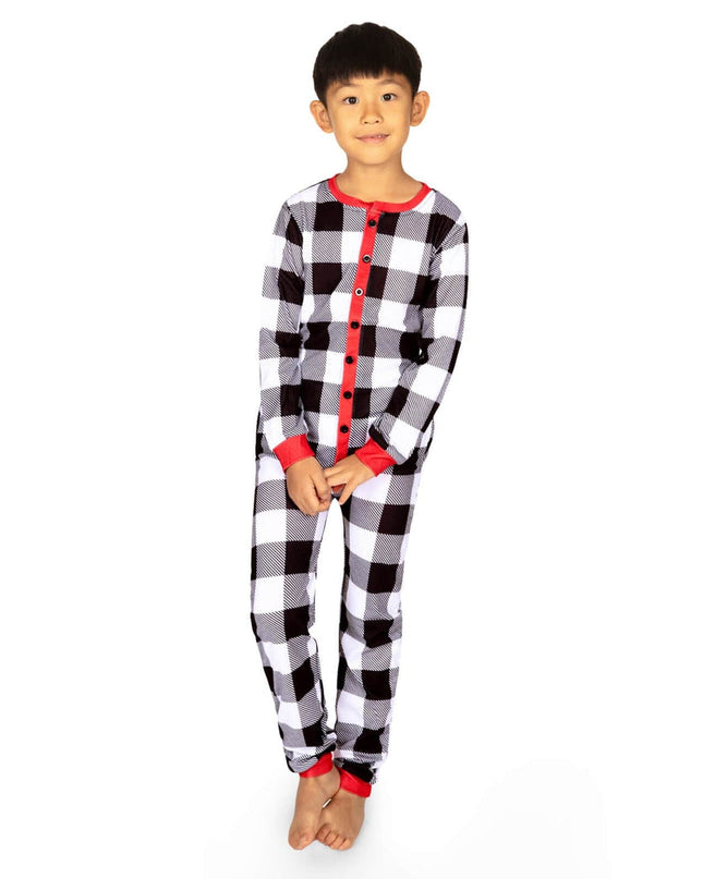 Boy's Christmas Crew Plaid Onesie Pajamas