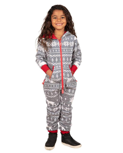 Girl's Grey Moose Jumpsuit