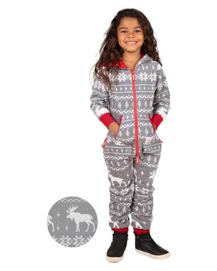Girl's Grey Moose Jumpsuit