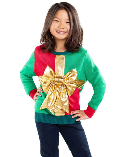 Girl's Little Present Ugly Christmas Sweater
