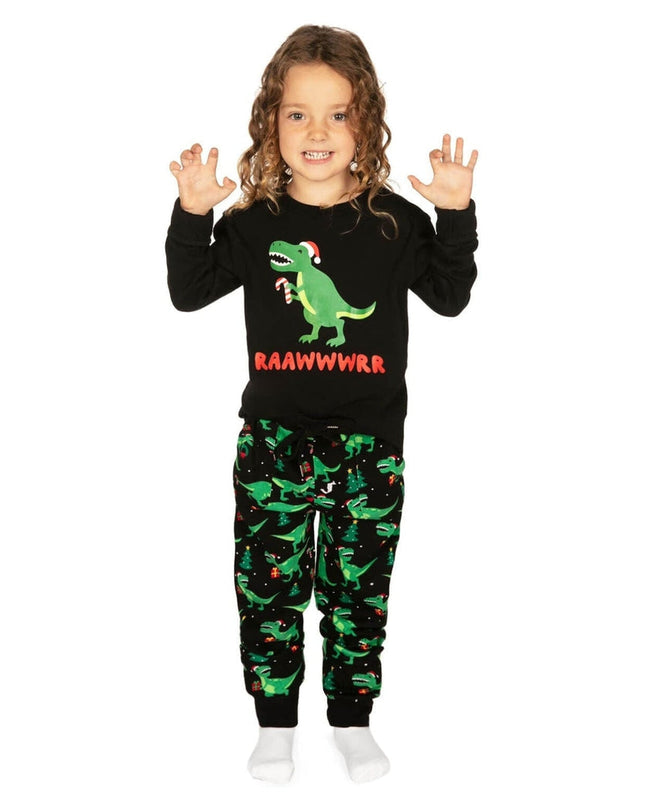 Girl's Rawr Dinosaur Crew Neck Pajama Set