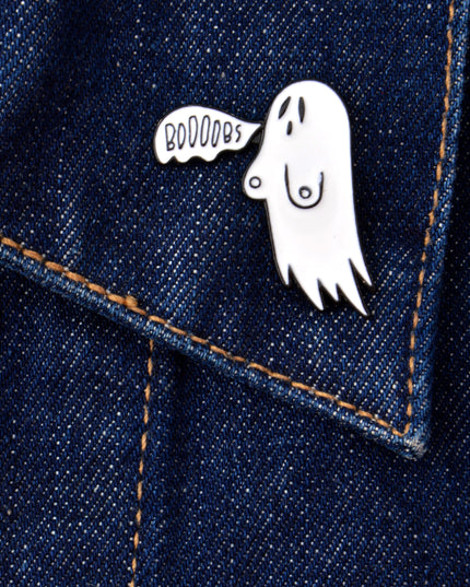 Boobs Ghost Pin - Fun Halloween Accessory