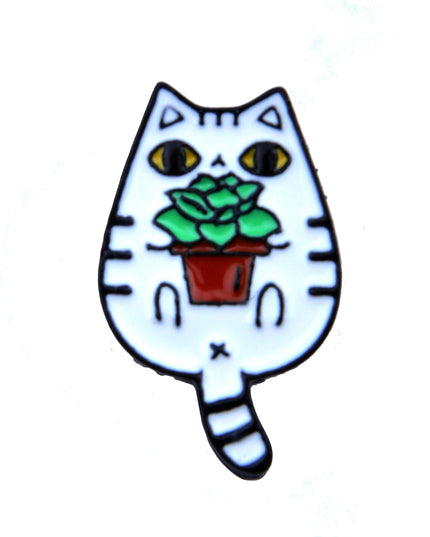 Cat with Plant Pin