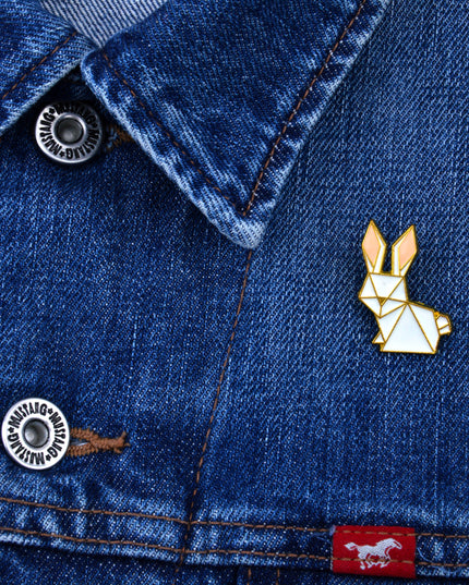 Geometric Bunny Pin
