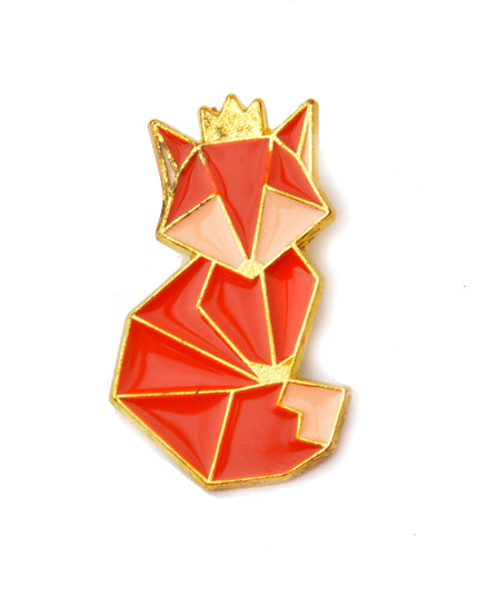 Geometric Fox Brooch - Modern Animal Design for Easter