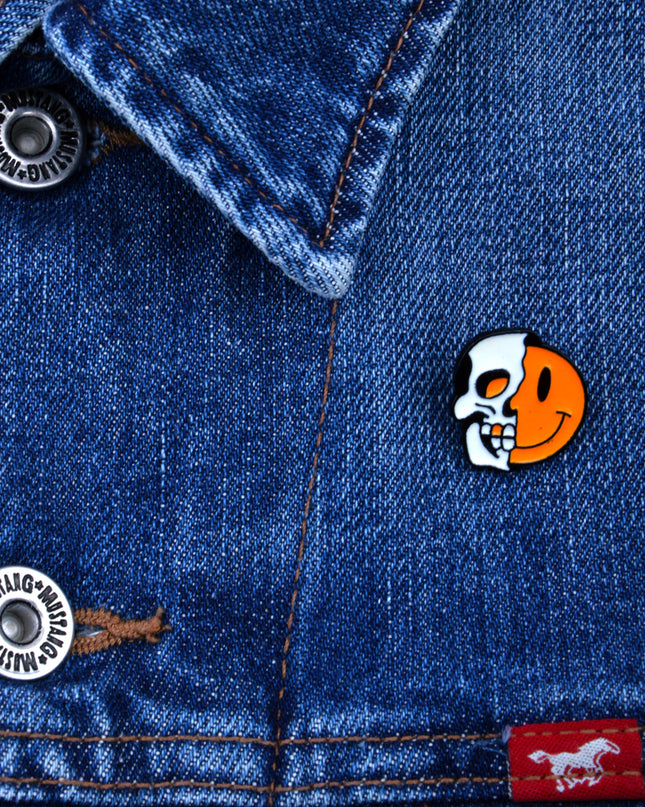 Skull Smiley Enamel Pin
