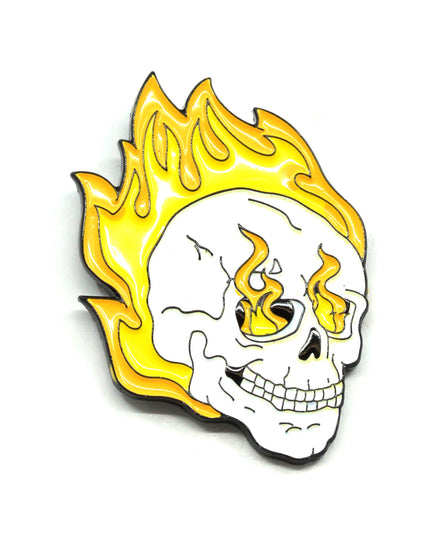 Flaming Skull Pin