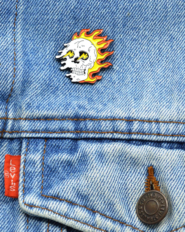 Fiery Skull II Enamel Pin