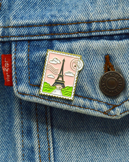 Valentine's Paris Stamp Pin