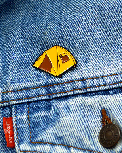 Yellow Tent Enamel Pin