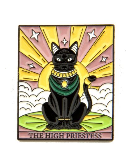 Cat Tarot Pin - The High Priestess Halloween Accessory