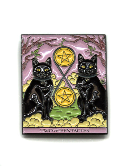 Cat Tarot Two of Pentacles Pin