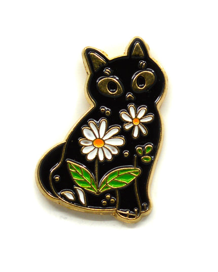 Brooch - Floral Cat