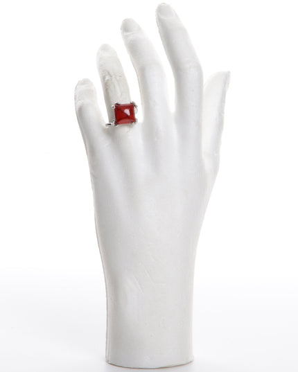 Red Square Boho Ring