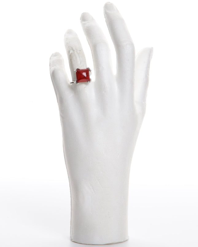 Red Square Boho Ring