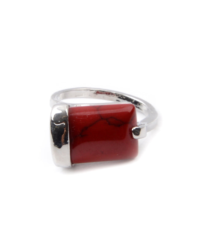 Red Square I Boho Ring