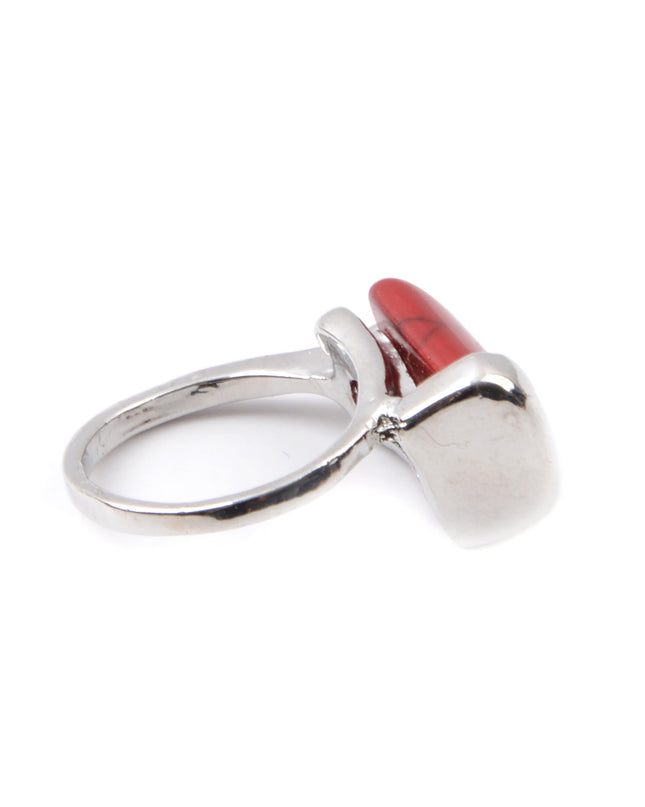 Red Square I Boho Ring