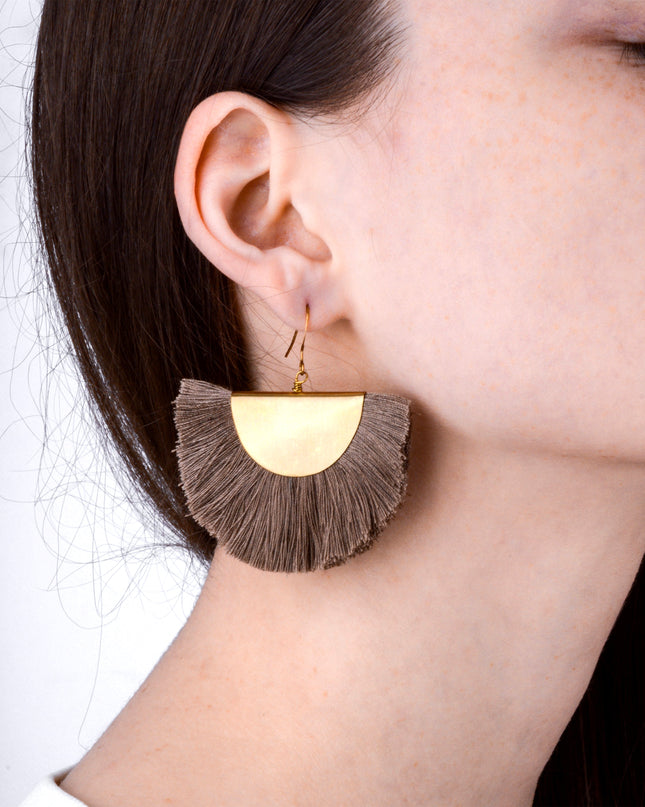 Brown Fan Earrings for Christmas