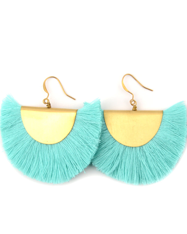 Turquoise Fan Earrings for Christmas