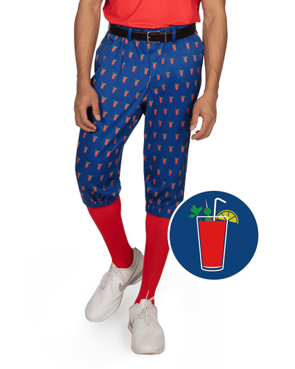 Men's Bloody Mary Golf Knickers with Red Golf Socks