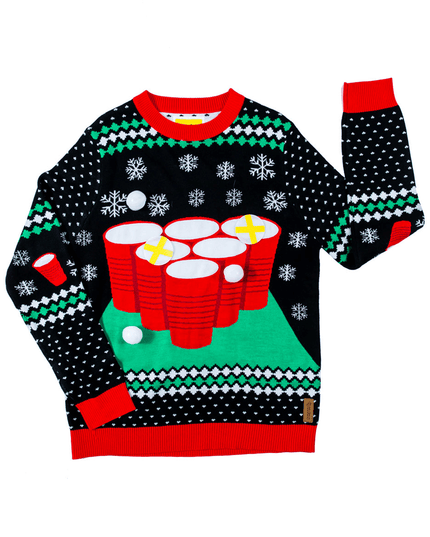 Men's Cheer Pong Game Ugly Christmas Sweater