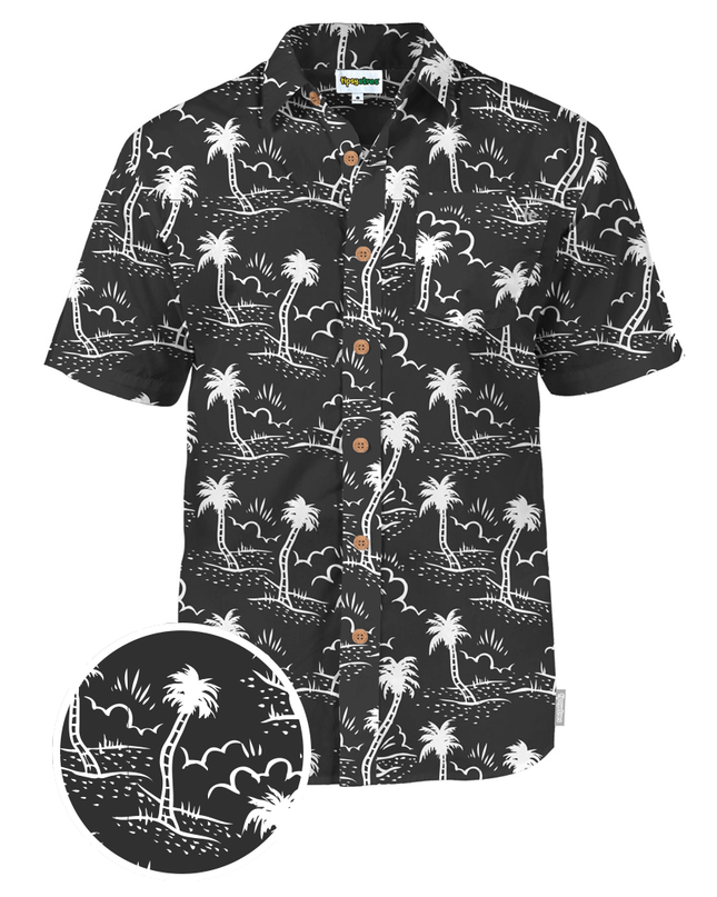 Men's Monochrome Moonlight Hawaiian Shirt