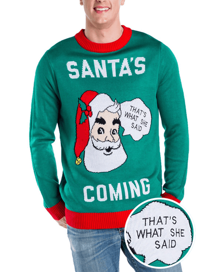 Men's Santa's Coming Ugly Christmas Sweater