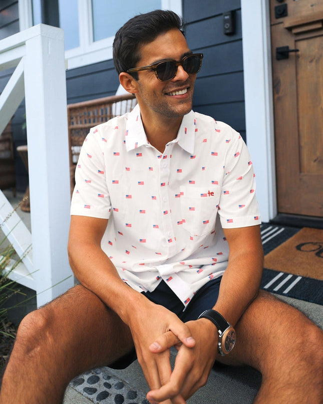 Men's USA Grand Ol' Flag Button Down Shirt