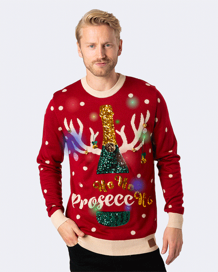 Men's Prosecco Light-Up Christmas Sweater