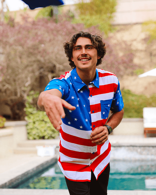 Men's American Flag Button Down Shirt