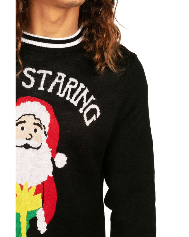 Men's Stop Staring Ugly Christmas Sweater