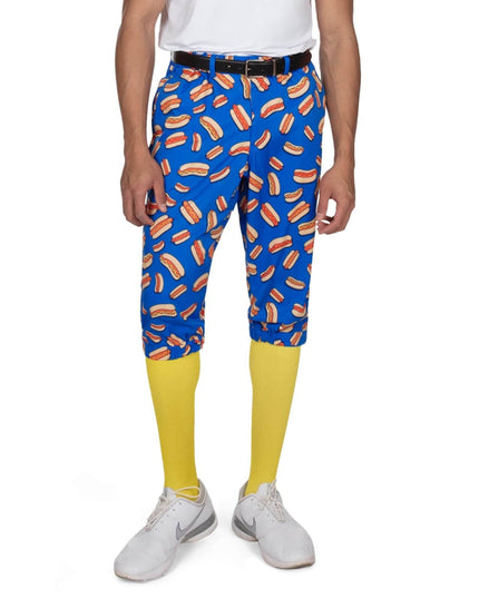 Men's Hot Dog Golf Knickers with Yellow Golf Socks