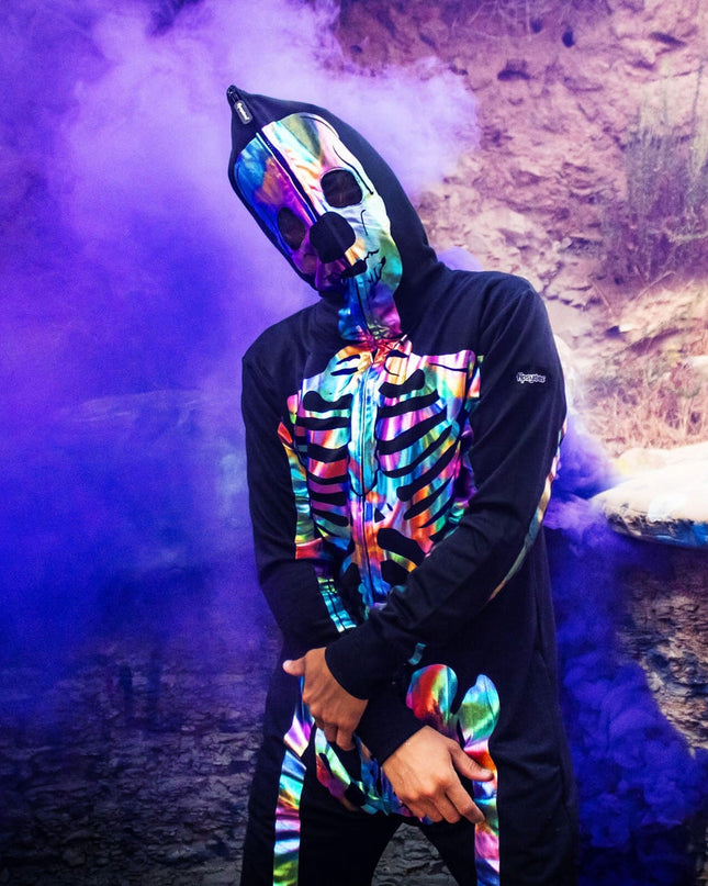Men's Iridescent Skeleton Costume