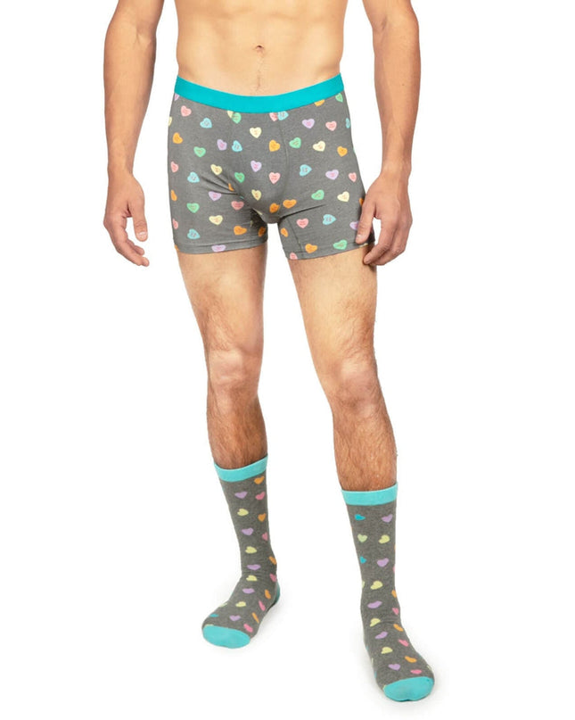 Men's Candy Hearts Boxers & Socks Gift Set