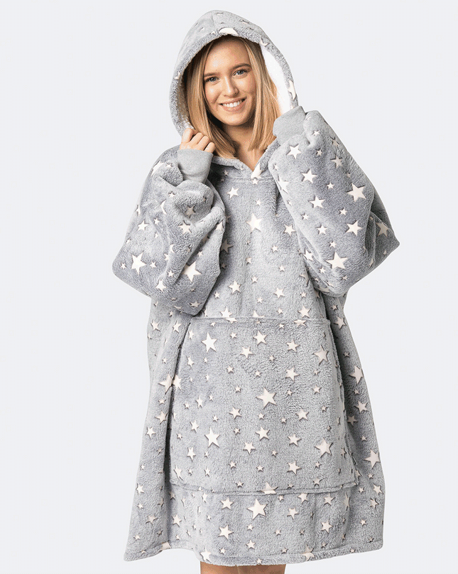 Grey Stars HappyHoodie