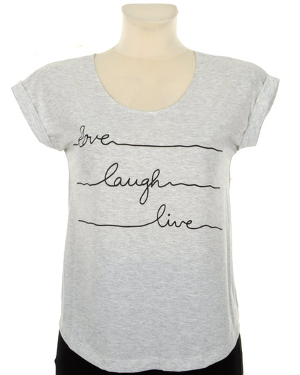 Gray Top - Love Laugh Live Design for Men and Women