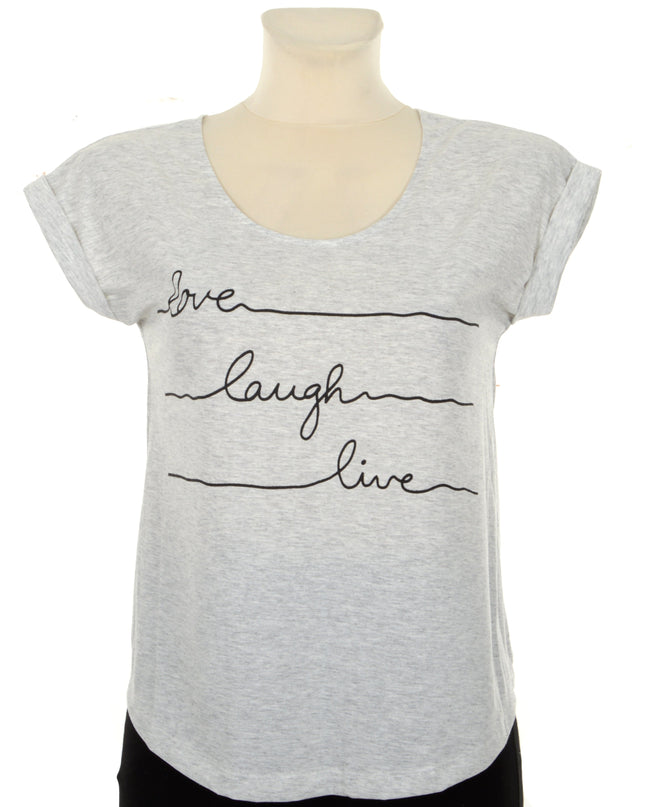 Gray Top - Love Laugh Live Design for Men and Women