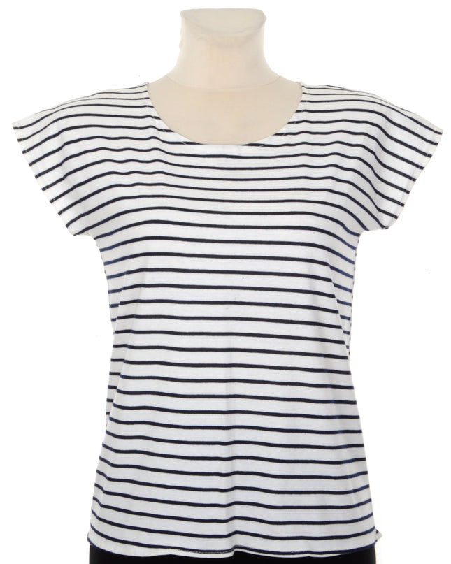 Women's Tee - White Striped Design